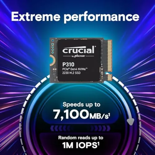 Close look at the Crucial P310 2TB M.2 2230 SSD, PCIe Gen4 NVMe, Up build quality