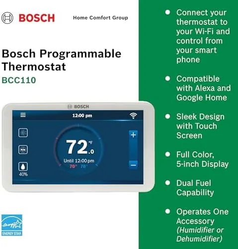 Close look at the Bosch Connected Control BCC110 Smart Phone Wi-Fi Thermostat - Compatible build quality