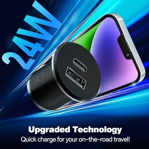 Close look at the acegoo 24W USB C Car Charger, Aluminum Fast Charging 12V build quality
