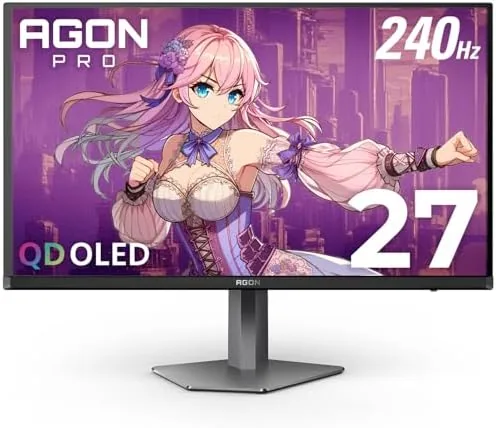 AOC Agon Pro AG276QZD2 QD-OLED monitor on its stand