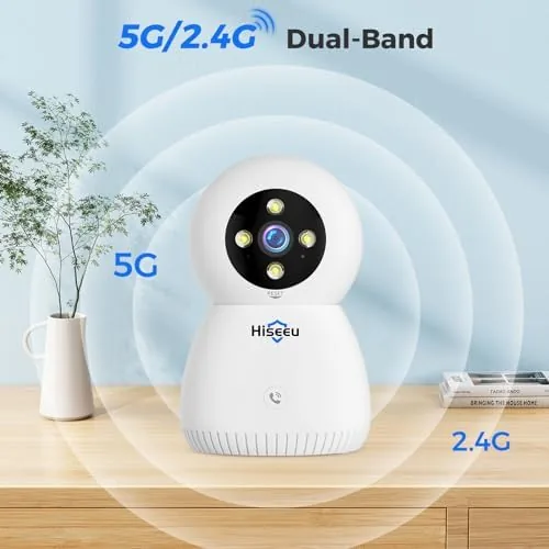 The Hiseeu Indoor Camera, 5MP Baby Monitor, Pet Camera for Home in real use