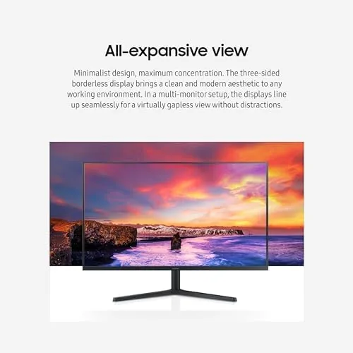 Side by side view comparing the Samsung monitor with a standard office display