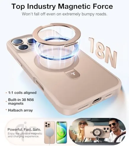 Close look at the TORRAS Ostand for iPhone 16 Pro Case Magnetic Stand, Desert build quality