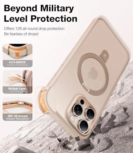 The TORRAS Ostand for iPhone 16 Pro Case Magnetic Stand, Desert in real use