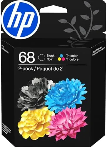 HP 68 Black/Tri-Color Ink Cartridges (2-Pack) | Works with Envy 6100e, 6500e Series | Review: Tested and Rated