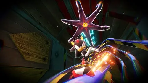Sonic racing through a remastered stage at high speed