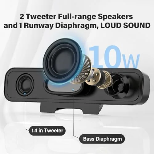 Close look at the OGUPGX Computer Speakers for Desktop Pc, Monitor Speakers for Laptop,Pc build quality