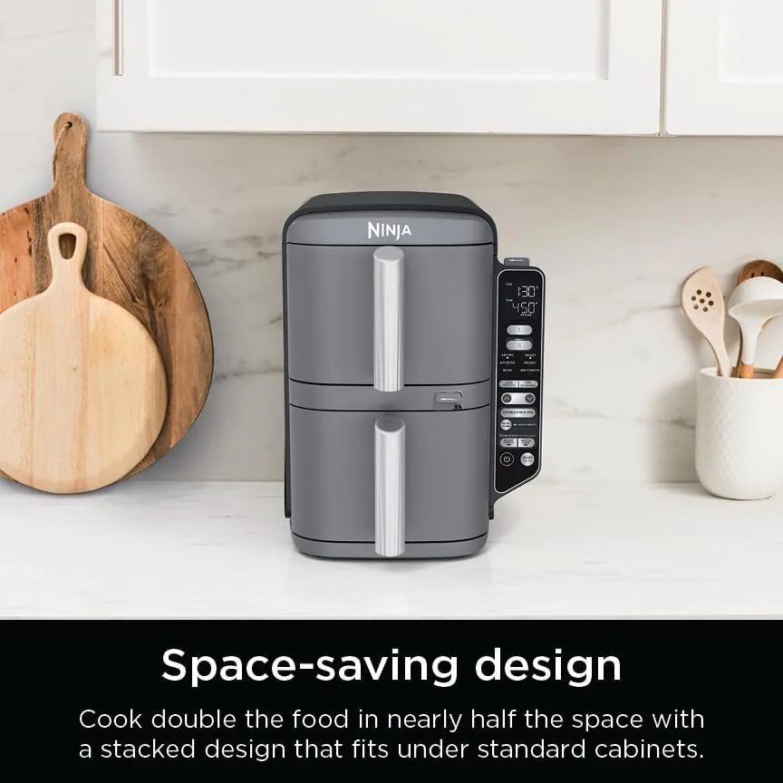 Another view of the Ninja DoubleStack XL Smart Air Fryer, 10 Qt, 6-in-1, Grey