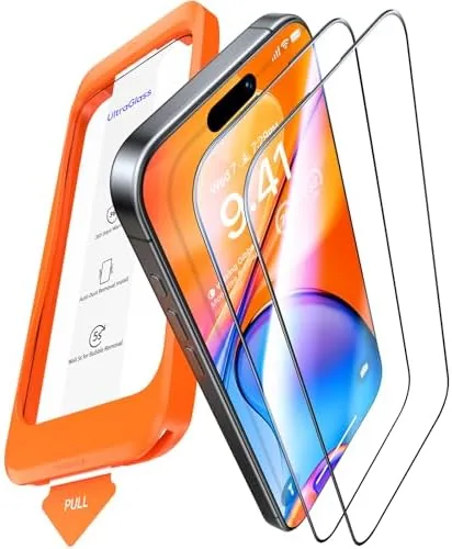 UltraGlass Top 9H+ Glass for iPhone 16 Pro Screen Protector Glass, 2 Pack | Review: Tested and Rated