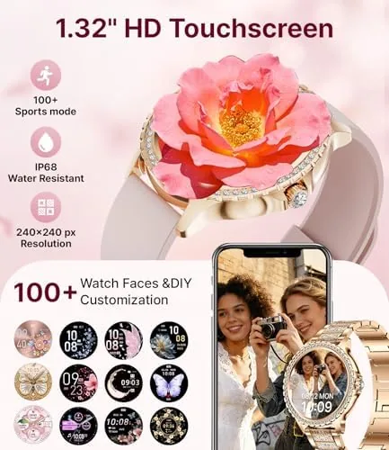 Close look at the LIGE Smart Watches for Women,1.32" HD Fitness Tracker Watch with build quality