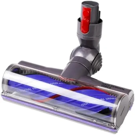 The Upgrade anti-tangle vacuum head shown with the brush roll exposed