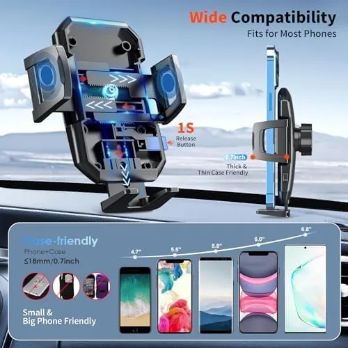 A driver using the phone mount for navigation during a road trip