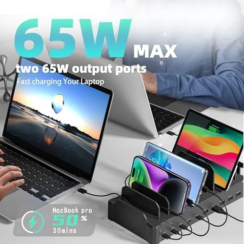 Close look at the Zobirez 420W 10-Port Fast USB Charging Station for Multiple Devices build quality