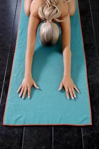 The Eunzel Hot Yoga Towel - Microfiber Non Slip Yoga Mat in real use