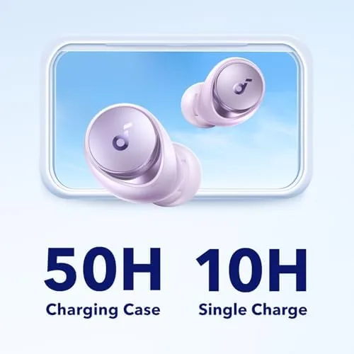 The Soundcore by Anker Space A40 Adaptive Active Noise Cancelling Earbuds in real use