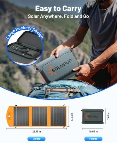 The SOLUPUP Solar Panels 30W Portable Foldable Solar Charger with 5V compared in context