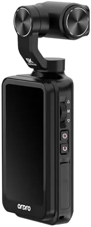 Detail shot of the ORDRO M5 5K 3-Axis Gimbal Handheld Video Camera Pocket Vlog features