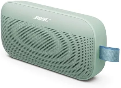 The Bose SoundLink Flex in Alpine Sage shown against an outdoor background