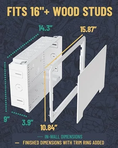 The ECHOGEAR 9" in-Wall Media Box - Recessed Outlet & Network in real use
