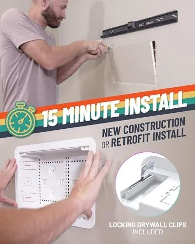 The ECHOGEAR 9" in-Wall Media Box - Recessed Outlet & Network compared in context