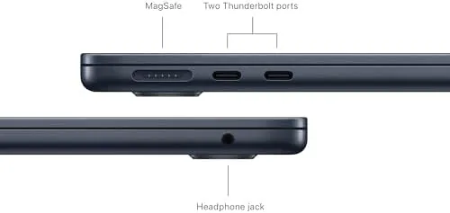 Side view of the MacBook Air showing its thin profile and MagSafe port