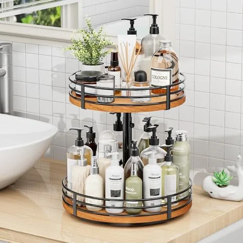 The assembled lazy susan from a low angle showing the bearing and base