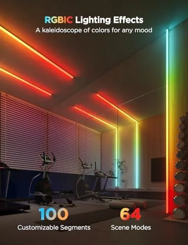 The Govee RGBIC strip compared side by side with a basic RGB strip and a premium hue style strip