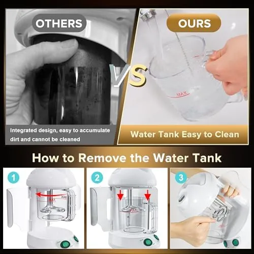 Close look at the Easy to Clean Facial Steamer, Portable Nano Ionic Face Steamer build quality