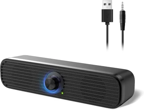 Overview of the 1Mii 3.5mm Computer Speakers for Desktop Laptop Tablet with Volume