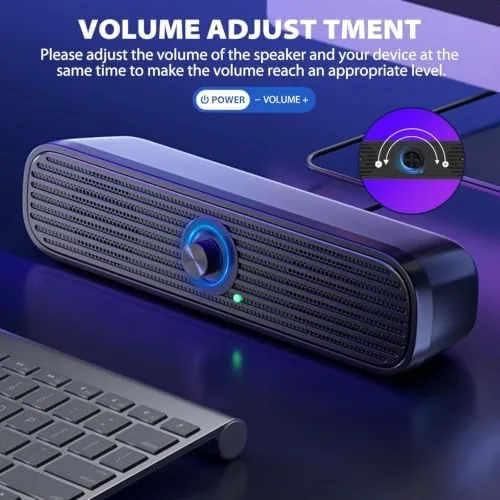 Close look at the 1Mii 3.5mm Computer Speakers for Desktop Laptop Tablet with Volume build quality
