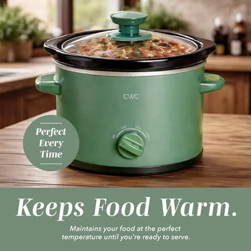A bowl of chili made in the mini slow cooker with the pot and lid cleaned beside it