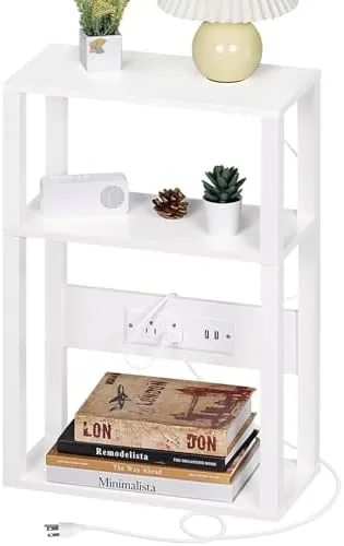 YUFAM 3-Tier Narrow Bedside Table with Charging Station, Skinny Nightstand | Thin Side Table Review: Tested and Rated