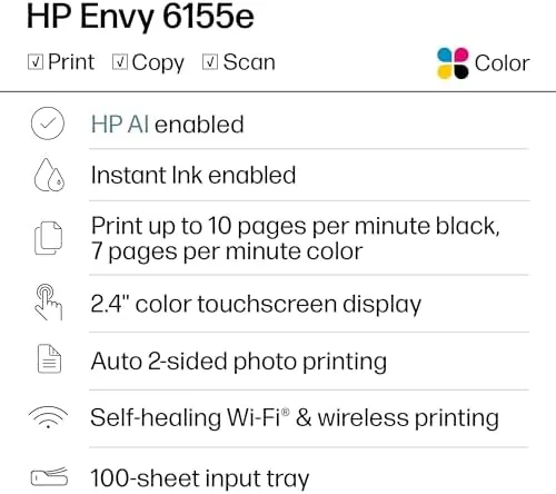 Close look at the HP Envy 6155e Wireless All-in-One Color Inkjet Printer, Portobello, Print build quality
