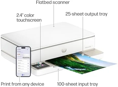 Another view of the HP Envy 6155e Wireless All-in-One Color Inkjet Printer, Portobello, Print