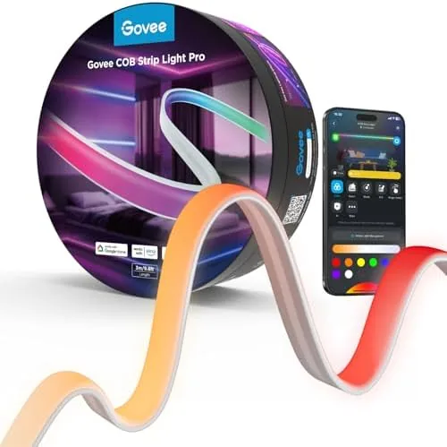 Overview of the Govee 9.8ft COB LED Strip Light Pro, RGBICW Light with