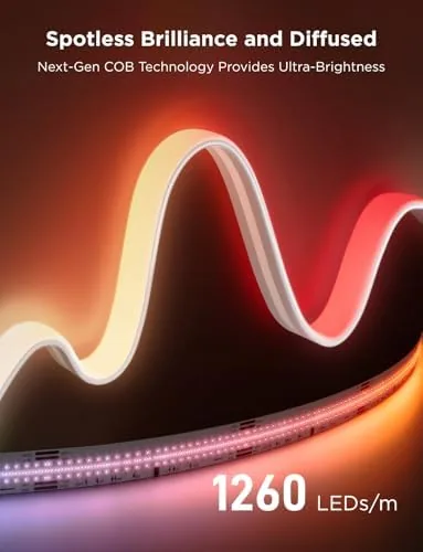 Close look at the Govee 9.8ft COB LED Strip Light Pro, RGBICW Light with build quality