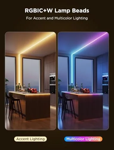 Detail shot of the Govee 9.8ft COB LED Strip Light Pro, RGBICW Light with features