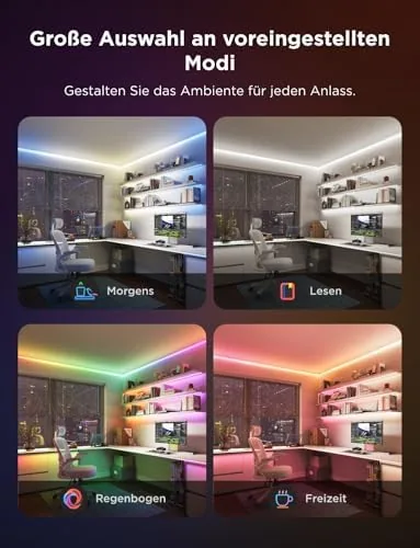 The Govee 9.8ft COB LED Strip Light Pro, RGBICW Light with in real use