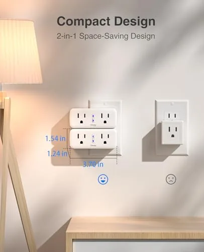 A bedroom lamp and charger plugged into the GHome dual plug being controlled by a voice assistant