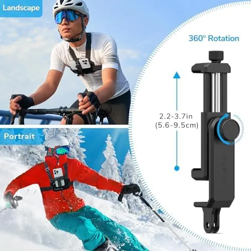 The Phone Chest Mount Harness Holder Cell Phone Strap for iPhone in real use
