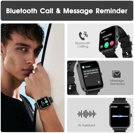 Close look at the Smart Watch (Answer/Make Call): 1.85" Waterproof Fitness Trackers with 24-Hours build quality
