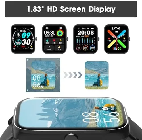 The Smart Watch (Answer/Make Call): 1.85" Waterproof Fitness Trackers with 24-Hours in real use