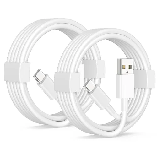 Two pack of USB A to USB C CarPlay cables coiled together
