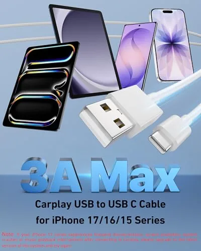 Close up of the reinforced USB C connector on the CarPlay cable