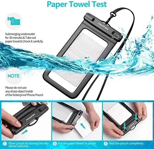 The Waterproof Cell Phone Pouch : 4 Pack Float Clear Cell in real use