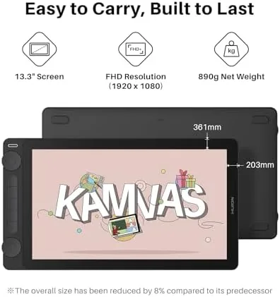 The HUION Kamvas 13 (Gen 3) Drawing Tablet with Screen, Dual compared in context