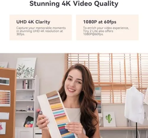 Close look at the OBSBOT Tiny 2 Lite 4K PTZ Webcam AI-Tracking, W Mini build quality
