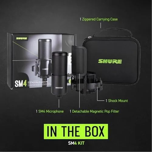 Close look at the Shure SM4 XLR Studio Condenser Microphone Kit for Recording | build quality