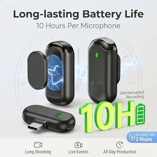 The Wireless Mini Microphone for iPhone Android,Mini Mic for Video Recording,Plug in real use