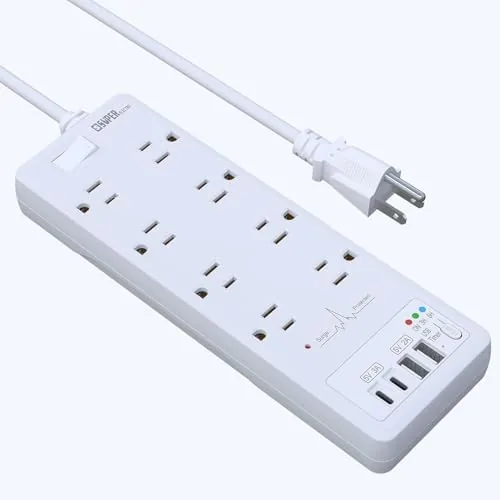 Surge Protector Power Strip, Extension Cord with USB Timer 8 Outlets(1875W/15A) and 2 USB Review: Tested and Rated